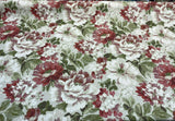 Lumi Floral Vintage Garden Cotton Fabric - Green And Rustic Pink Floral Print, 54" Width (1 Yard)