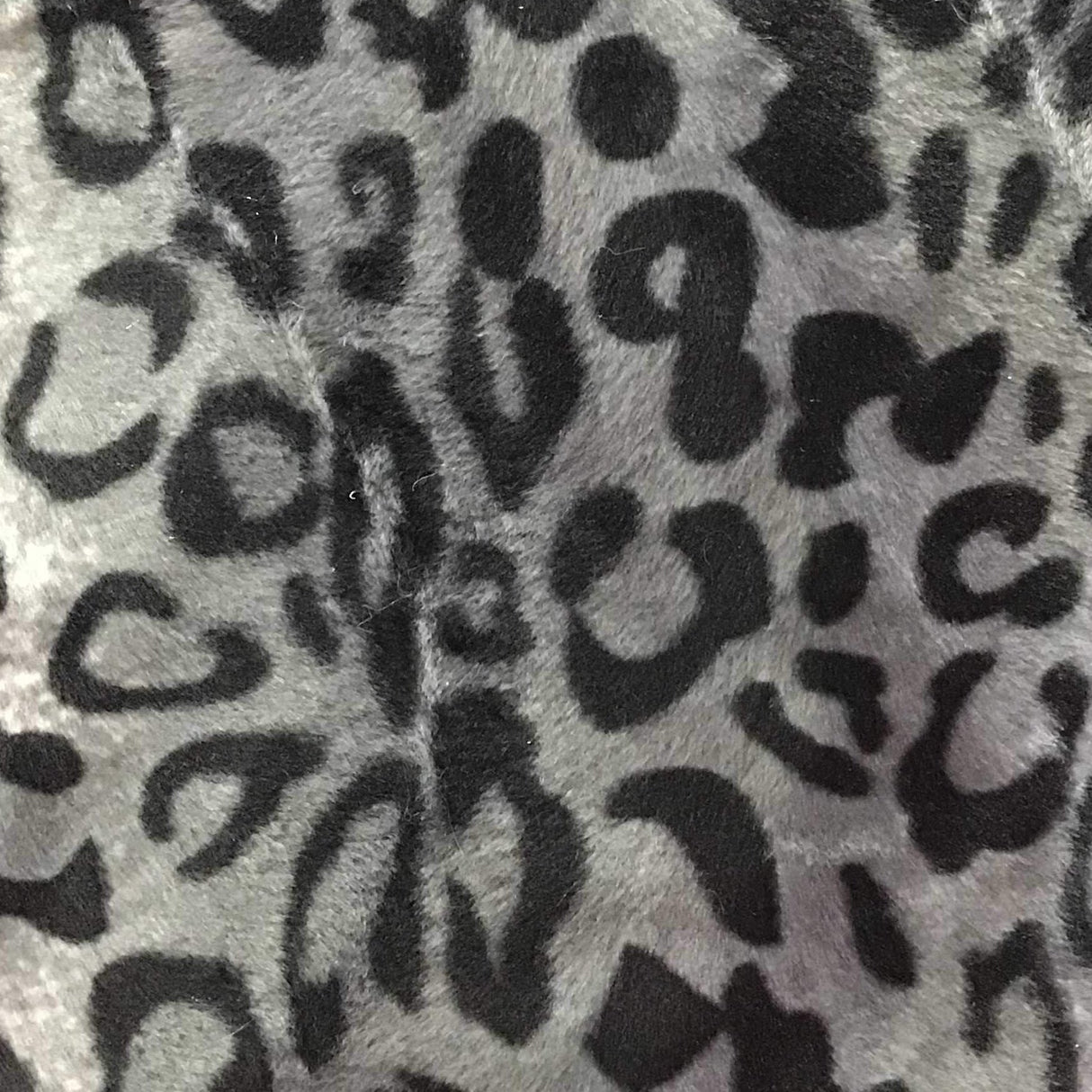 Leopard Gray Velboa Fur Leopard Animal Short Pile Fabric,