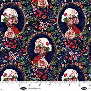 Cotton Print Cameo Appearance Cameos Navy 44/45 Fabric