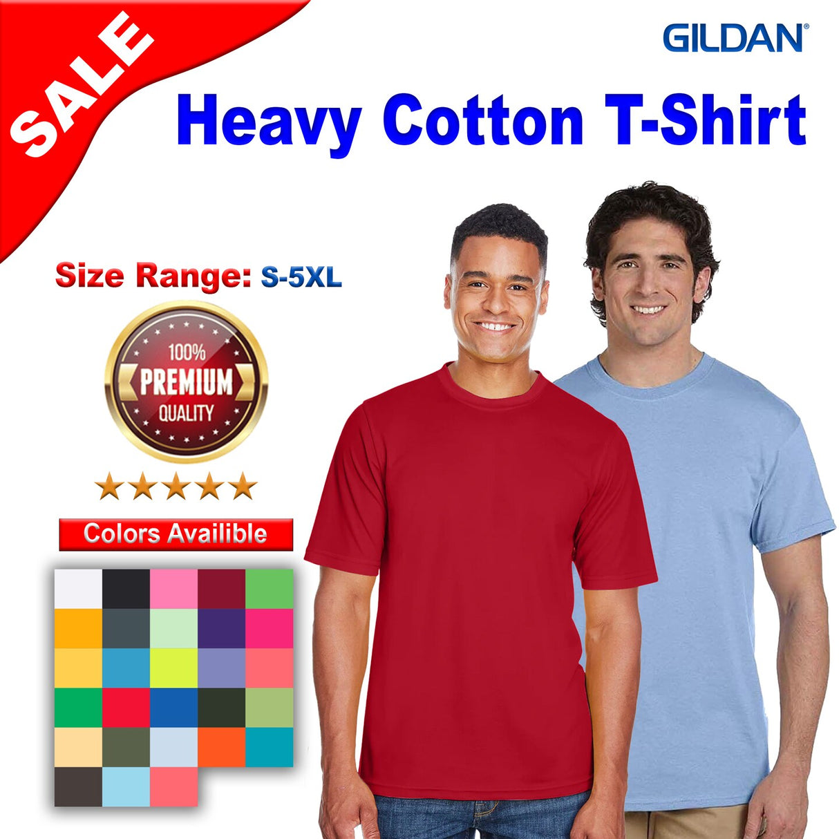Gildan® Heavy Cotton Crewneck Short Sleeve T-Shirt