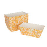 Novacart Orange Floral Easybake Loaf Baking Mold, 3-1/4" x 1-1/4" x 1-1/4" - Pack of 50