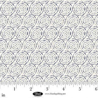 Cotton Print Cameo Appearance Circular Geometric White Fabric 44/45"