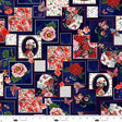 Cotton Print Cameo Appearance Floral Navy 44/45" Fabric