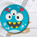 8 Count Mini Monster Party Paper Dinner Plates 9 Inch for Kids Birthday