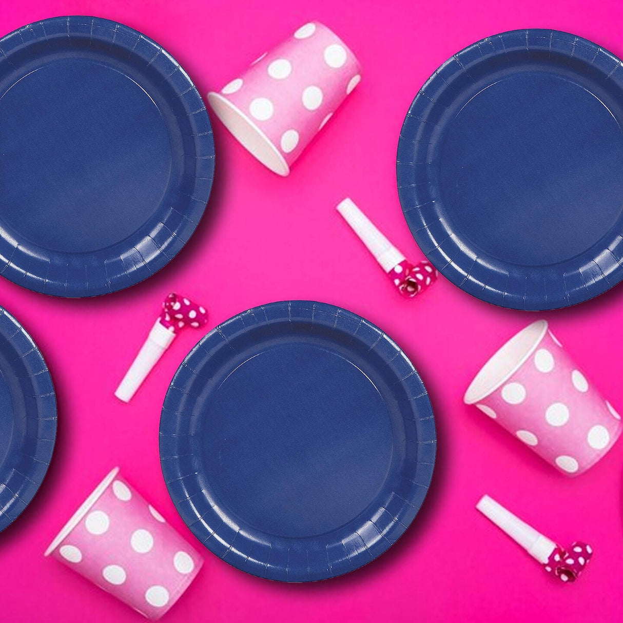 24 Count Navy 7 Inch Solid Color Paper Plates for Classic Party Snacks