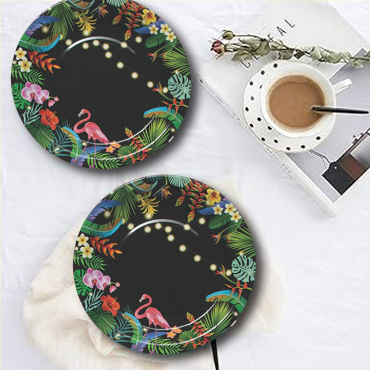 8 Count Tropical Nights Luau Party Disposable Dinner Plates 9"