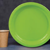 24 Count Lime Color Paper Dessert Plates for Birthday Wedding Party 7"