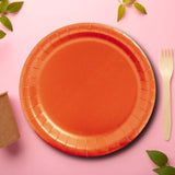 24 Count Orange 7" Paper Dessert Plates for Birthday Party and Fall Events