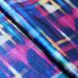 Optic Plaid Polyester Spandex Fabric - Blue And Multi Plaid, 58/60" Width (1 Yard)