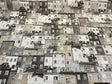 Architecture Building Toile Symi Sepia Cotton Polyester Fabric - Beige Gray Sepia Black Off White, Drapery Upholstery, By The Yard (1 Yard)