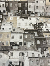 Architecture Building Toile Symi Sepia Cotton Polyester Fabric - Beige Gray Sepia Black Off White, Drapery Upholstery, By The Yard (1 Yard)