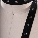 Black Cotton Grommet Tape 0.75" Twill Trim with Silver Eyelets for Sewing & Crafts