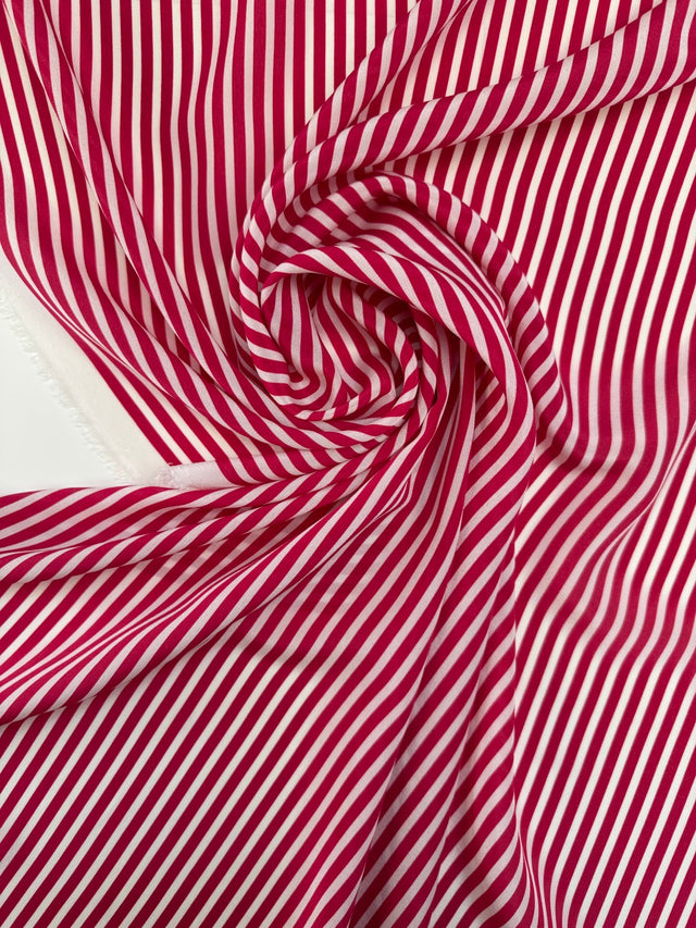 Silk Crepe Pink Striped