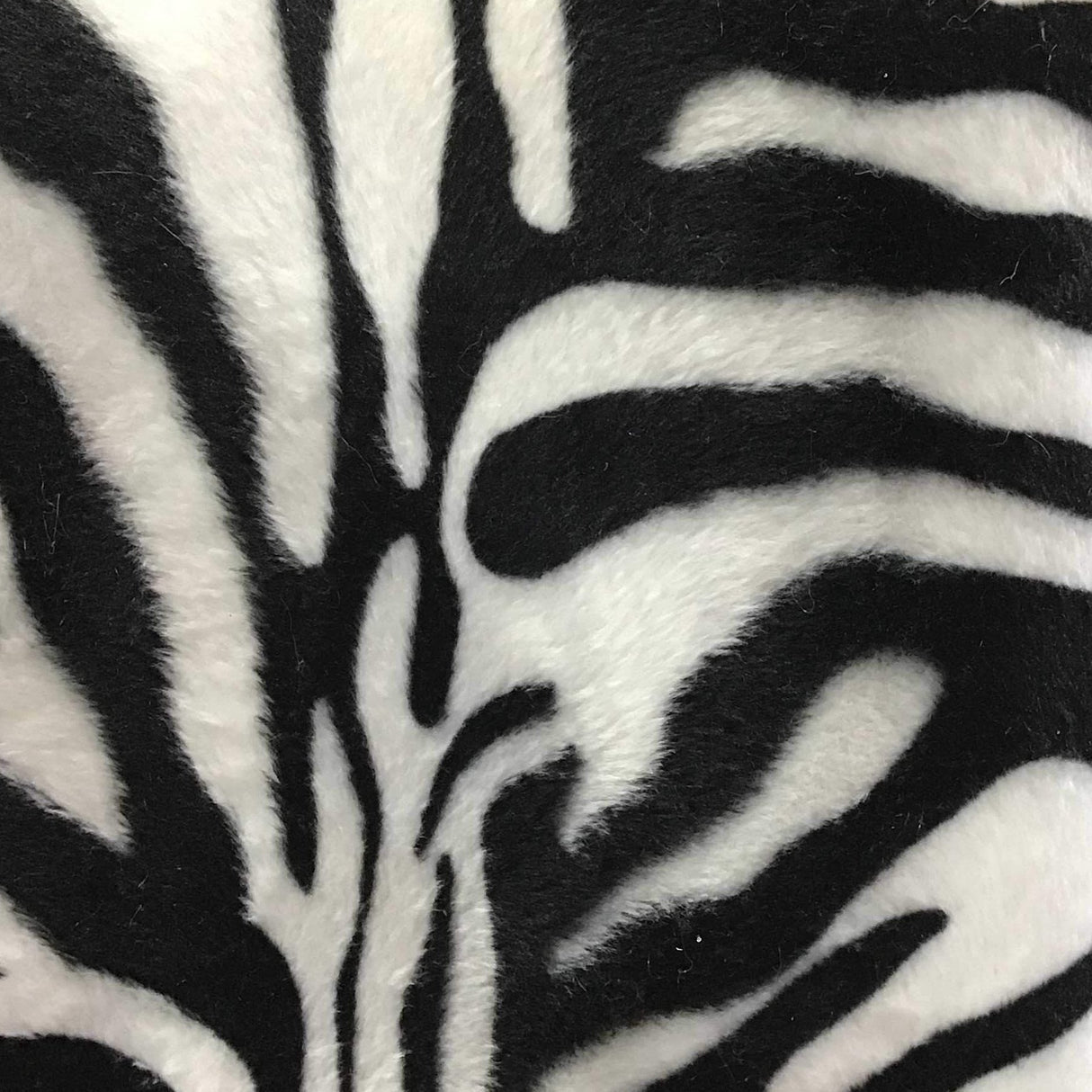 Zebra White Big Stripe Velboa Fur Zebra Animal Short Pile Fabric,