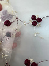Embroidered Organza Polyamide Viscose Red Beige Black