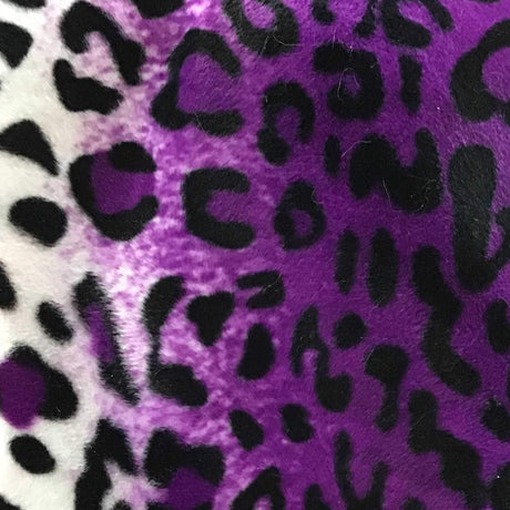 Leopard Purple Velboa Fur Leopard Animal Short Pile Fabric,