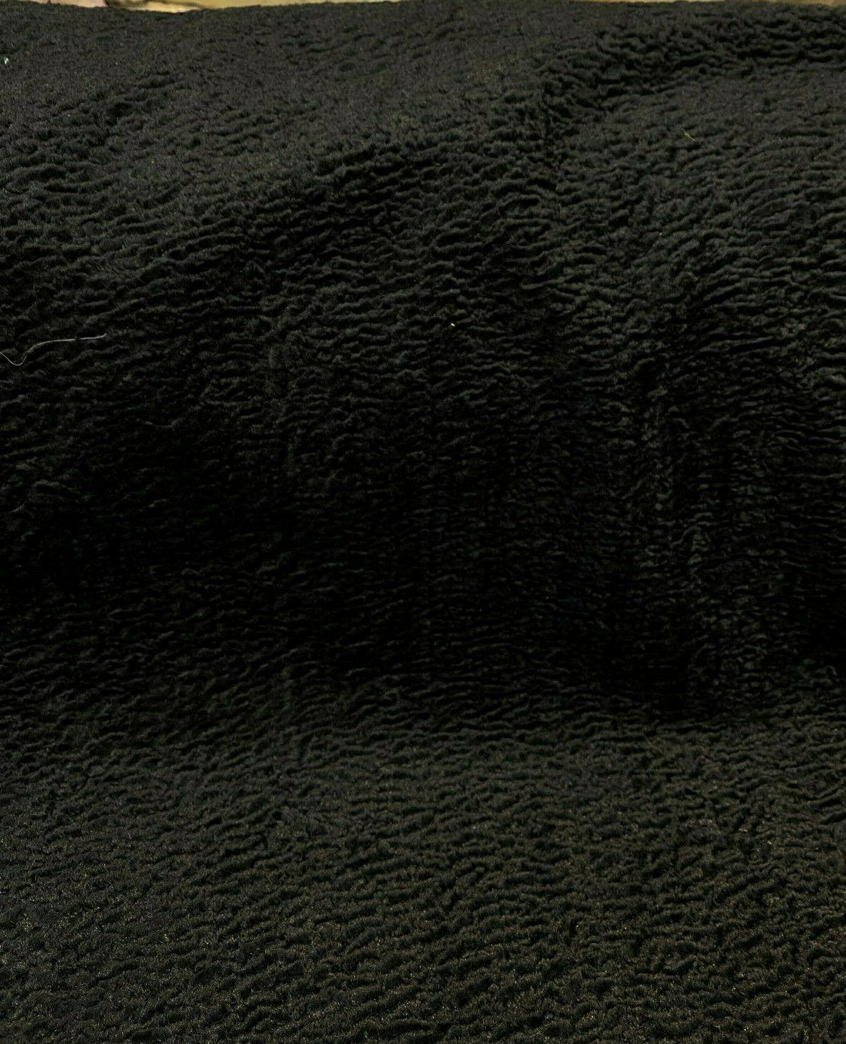 Italian Faux Sheepskin Polyester Fabric - Black Sterling, 60" Width (1 Yard)