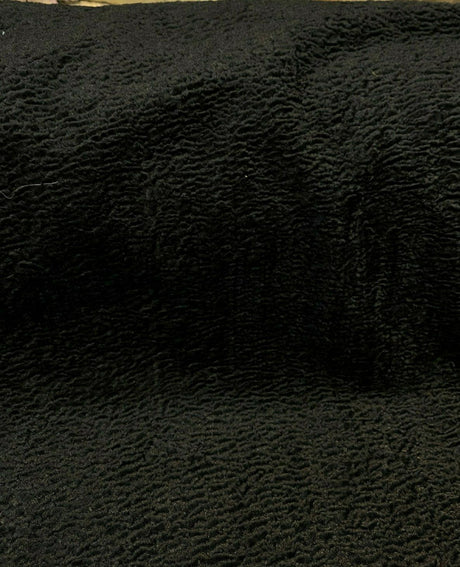 Italian Faux Sheepskin Polyester Fabric - Black Sterling, 60" Width (1 Yard)