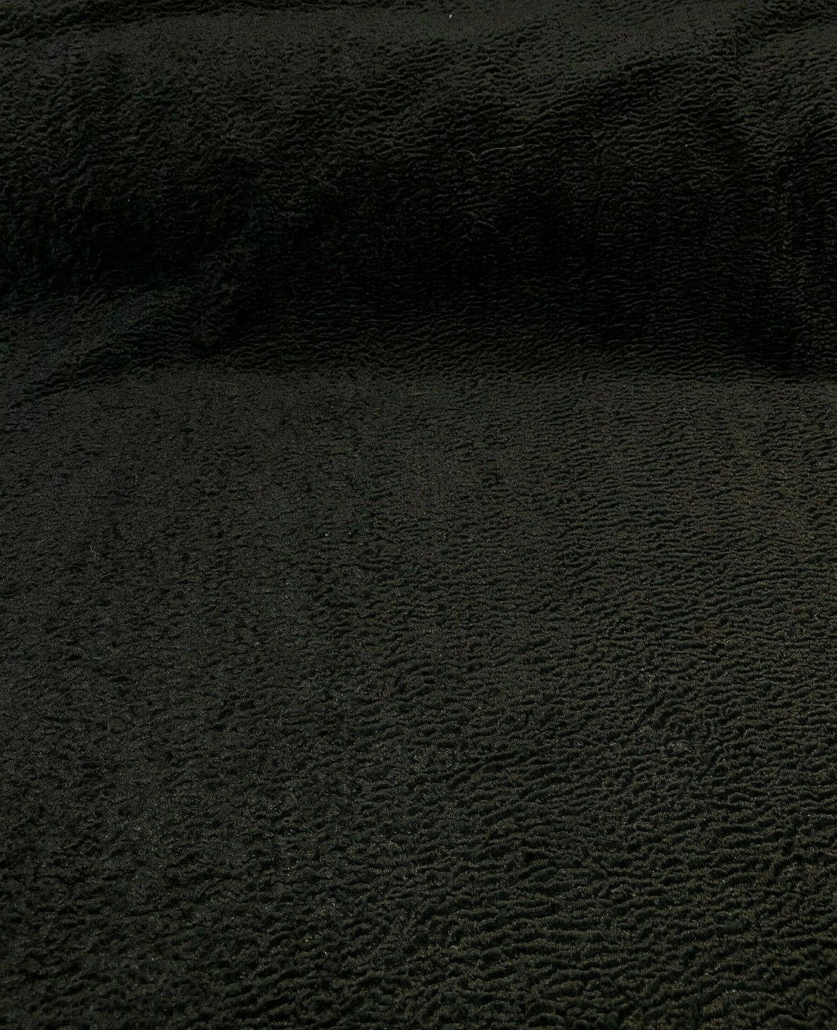 Italian Faux Sheepskin Polyester Fabric - Black Sterling, 60" Width (1 Yard)