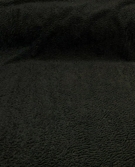 Italian Faux Sheepskin Polyester Fabric - Black Sterling, 60" Width (1 Yard)