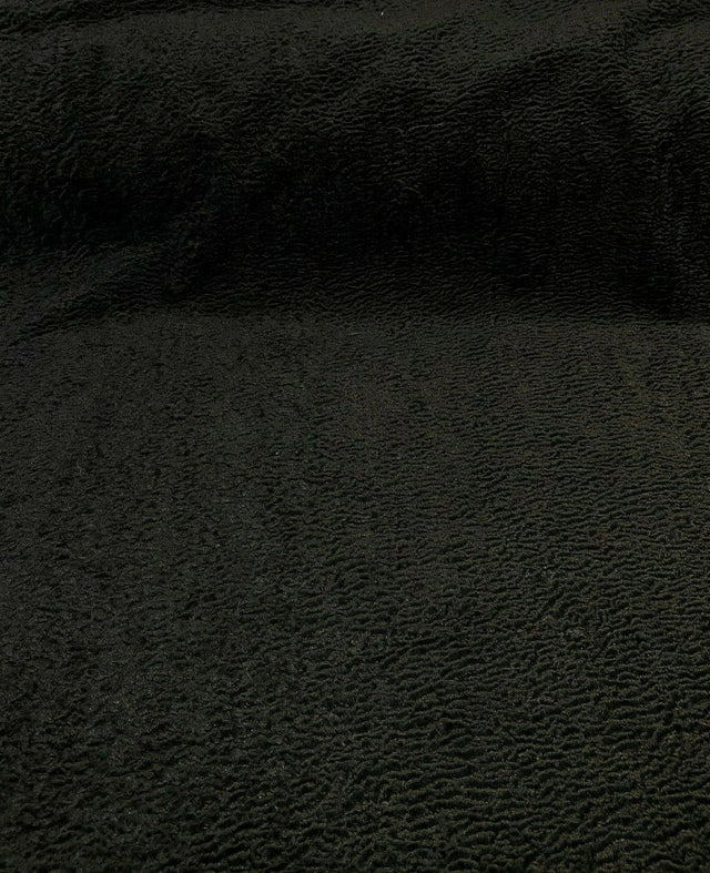 Italian Faux Sheepskin Polyester Fabric - Black Sterling, 60" Width (1 Yard)