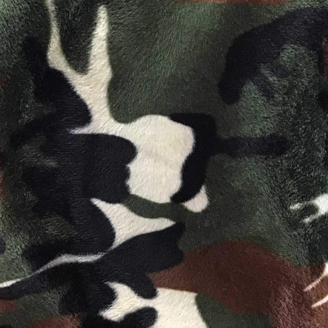 Velboa Faux Fake Fur Army Camouflage Fabric,