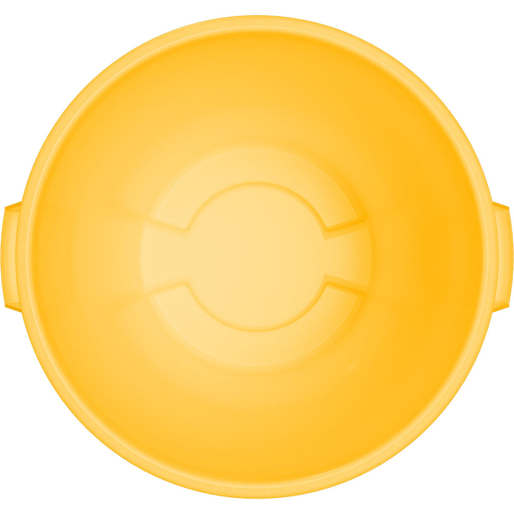 Carlisle Bronco Yellow Round Waste Container, 32 Gallon