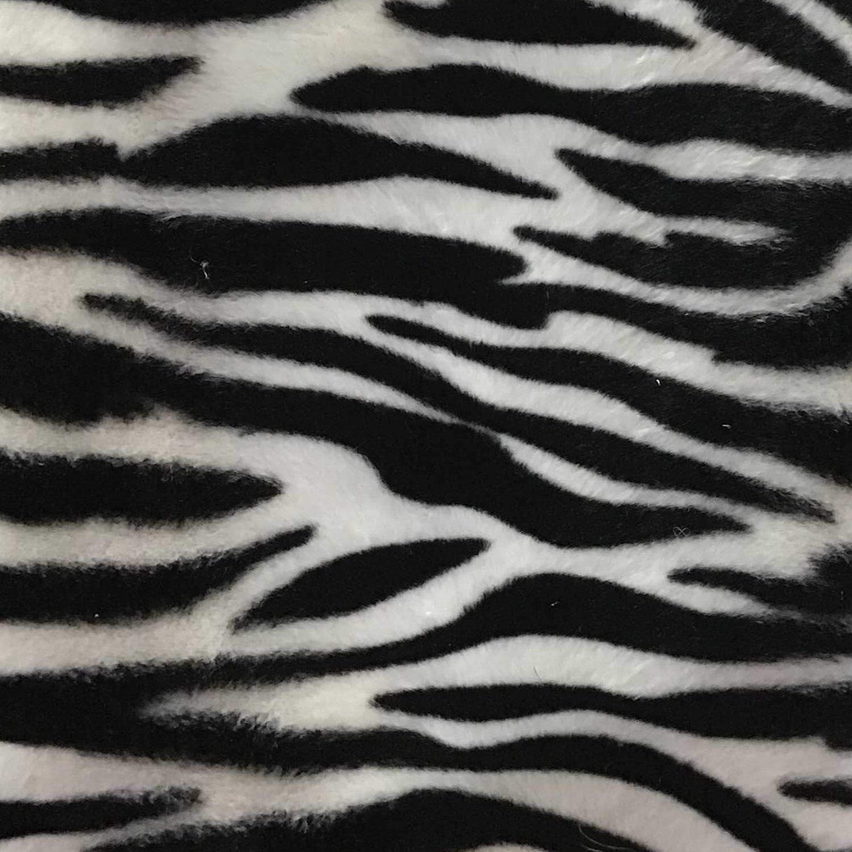 Zebra White Small Stripe Velboa Fur Zebra Animal Short Pile Fabric,