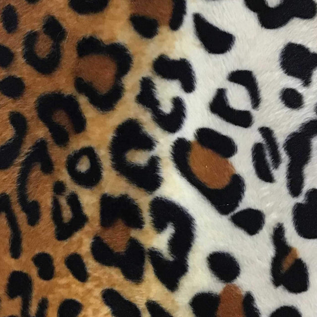 Leopard Copper Velboa Fur Leopard Animal Short Pile Fabric,