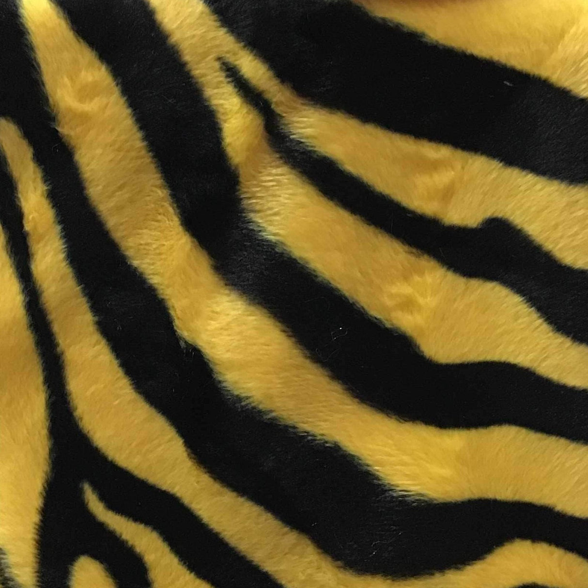 Zebra Yellow Big Stripe Velboa Fur Zebra Animal Short Pile Fabric,