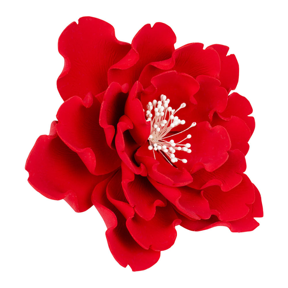 O'Creme Red Extra Large Peony Gumpaste Flower