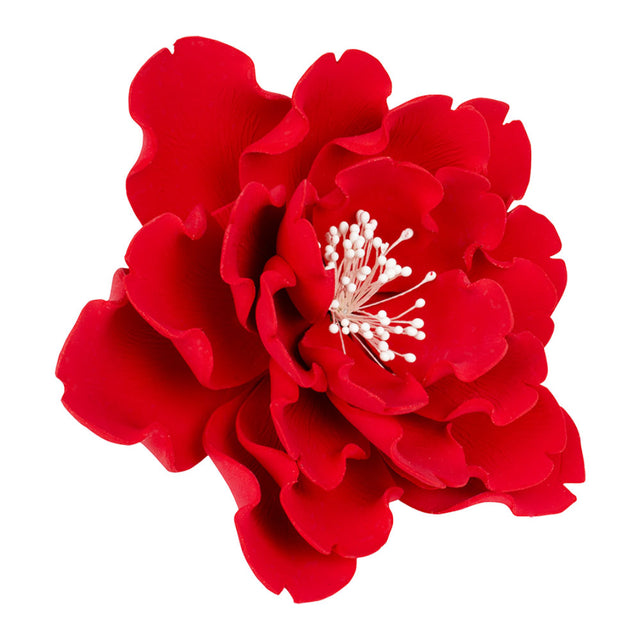 O'Creme Red Extra Large Peony Gumpaste Flower