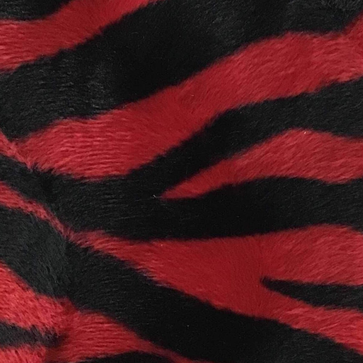 Big Zebra Red Stripe Velboa Fur Zebra Animal Short Pile Fabric,