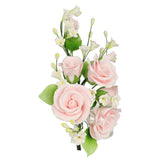 O'Creme Pastel Pink Garden Rose Spray Gumpaste Flowers