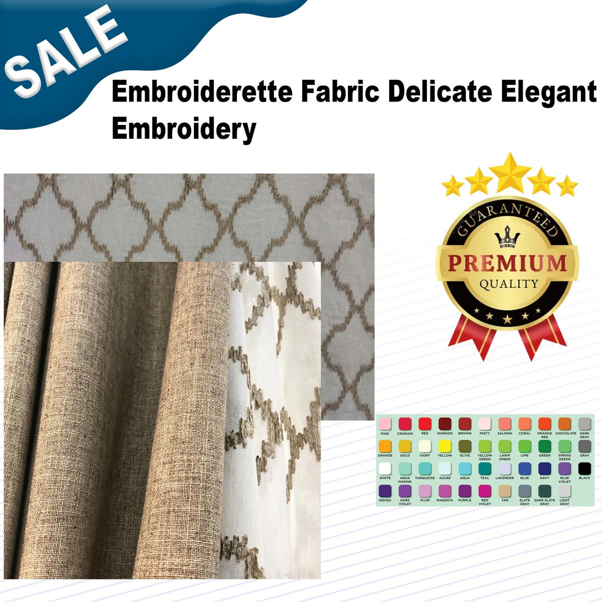 Embroiderette Fabric Delicate Elegant Embroidery