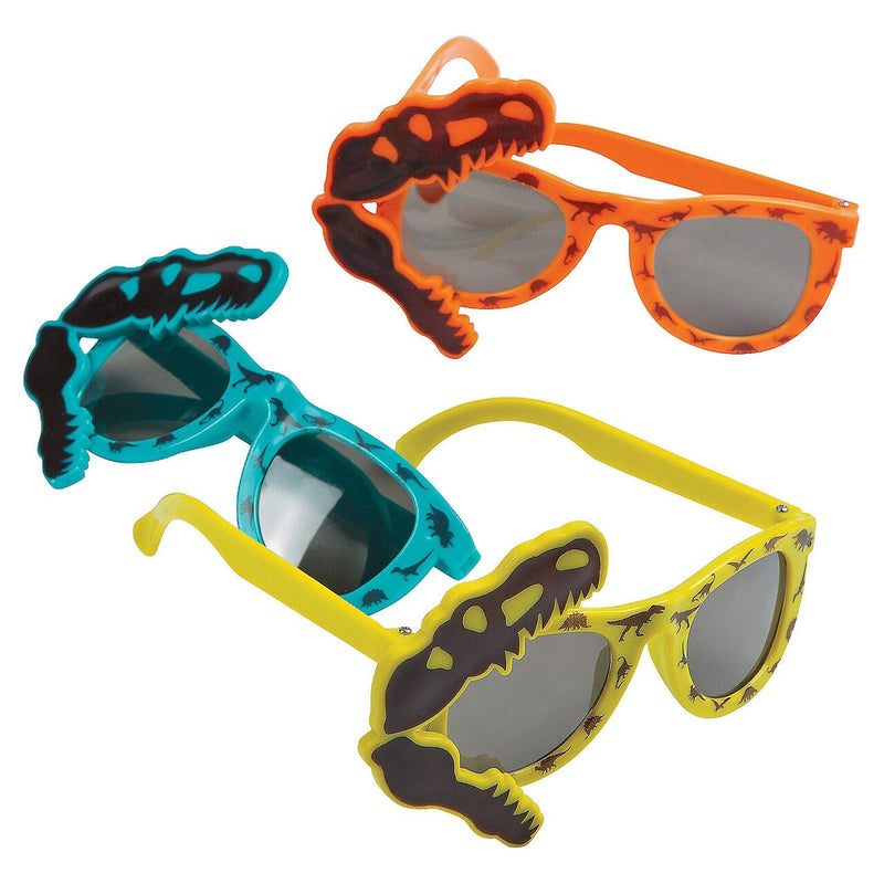 5" x 1 3/4" Kids Dino Dig T-Rex Skull Plastic Novelty Sunglasses - 12 Pc.