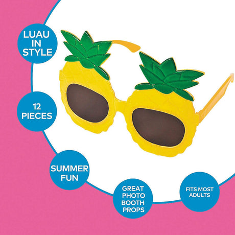 Pineapple Sunglasses - 12 Pc.