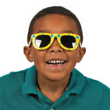Kids Purple, Blue, Green & Yellow Fish Print Sunglasses – 5", 12 Pc