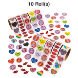 Bulk Valentine Rolls of Stickers Assortment 1000 Pc.