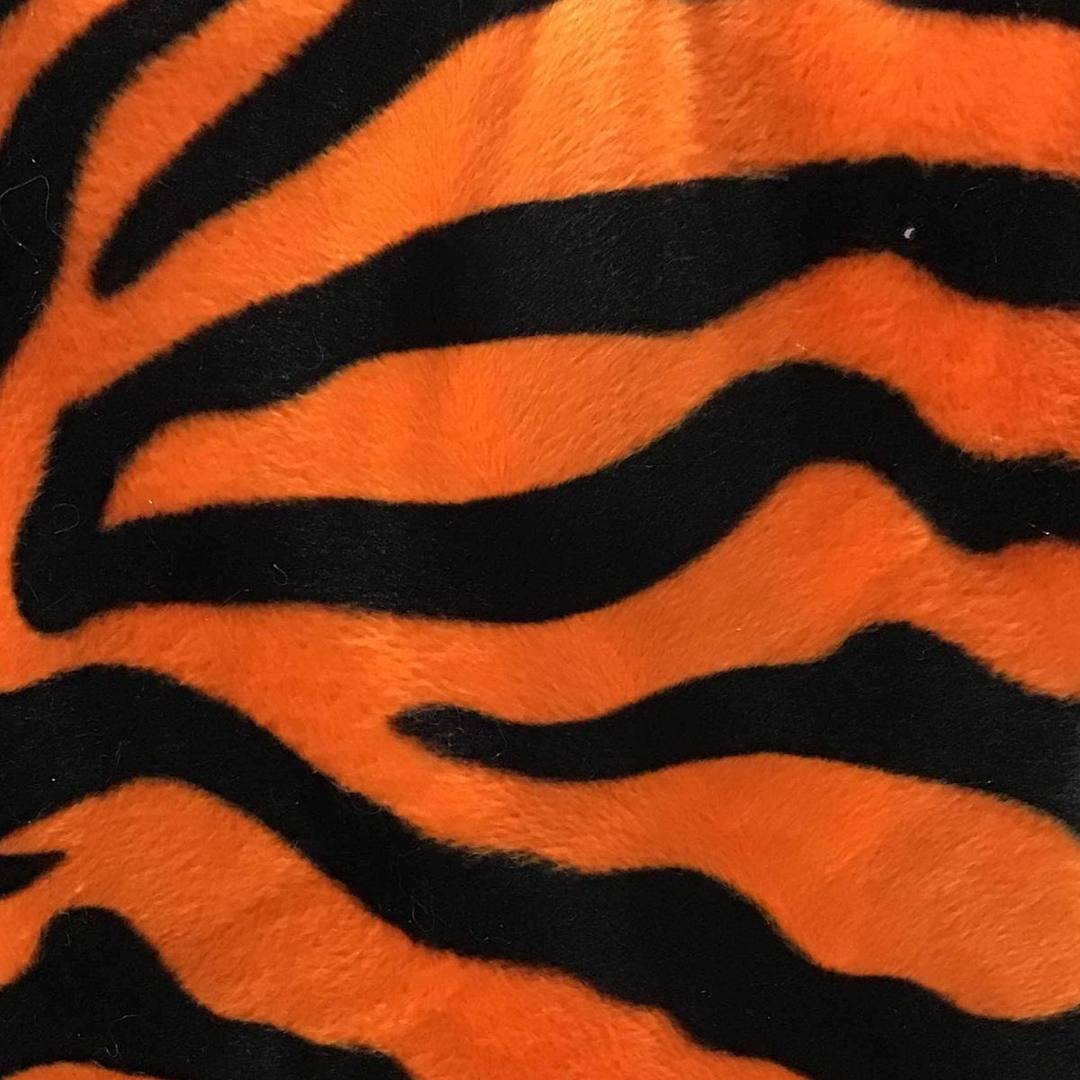 Zebra Orange Velboa Faux Fake Fur Zebra Animal Short Pile Fabric,