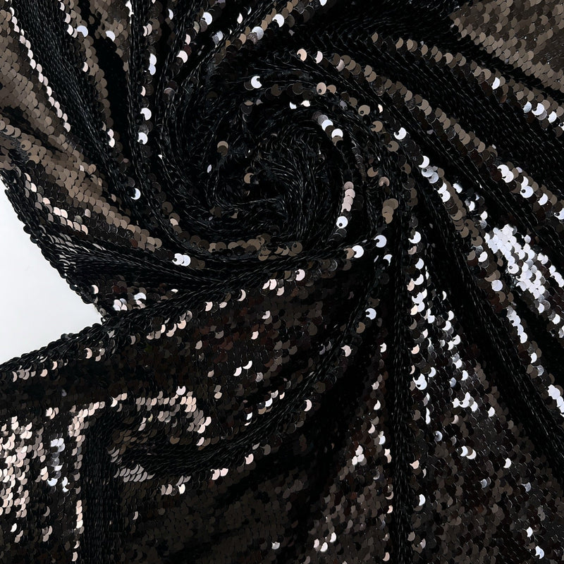 Black Sequins Polyamide Fabric