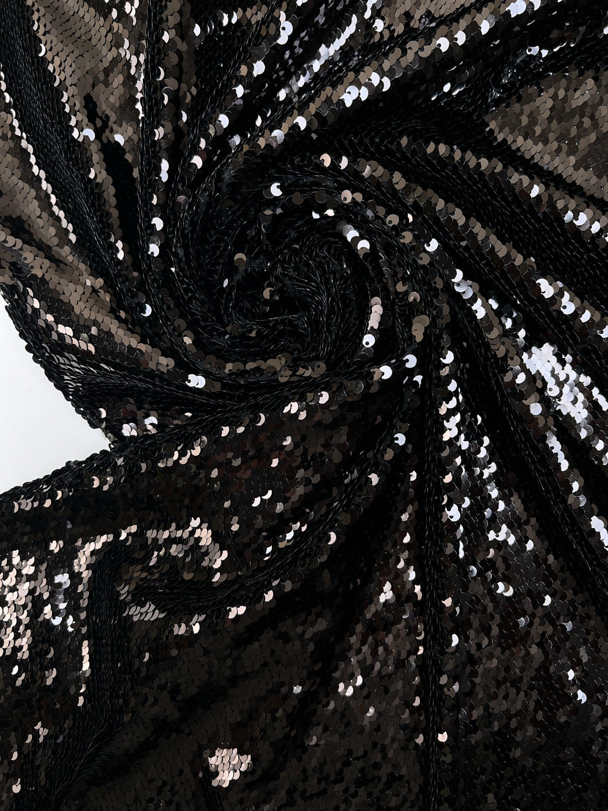 Black Sequins Polyamide Fabric