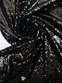 Black Sequins Polyamide Fabric
