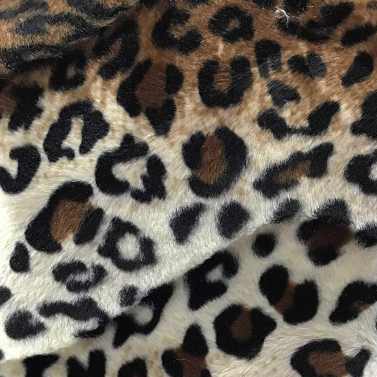 Leopard Brown Velboa Fur Leopard Animal Short Pile Fabric,