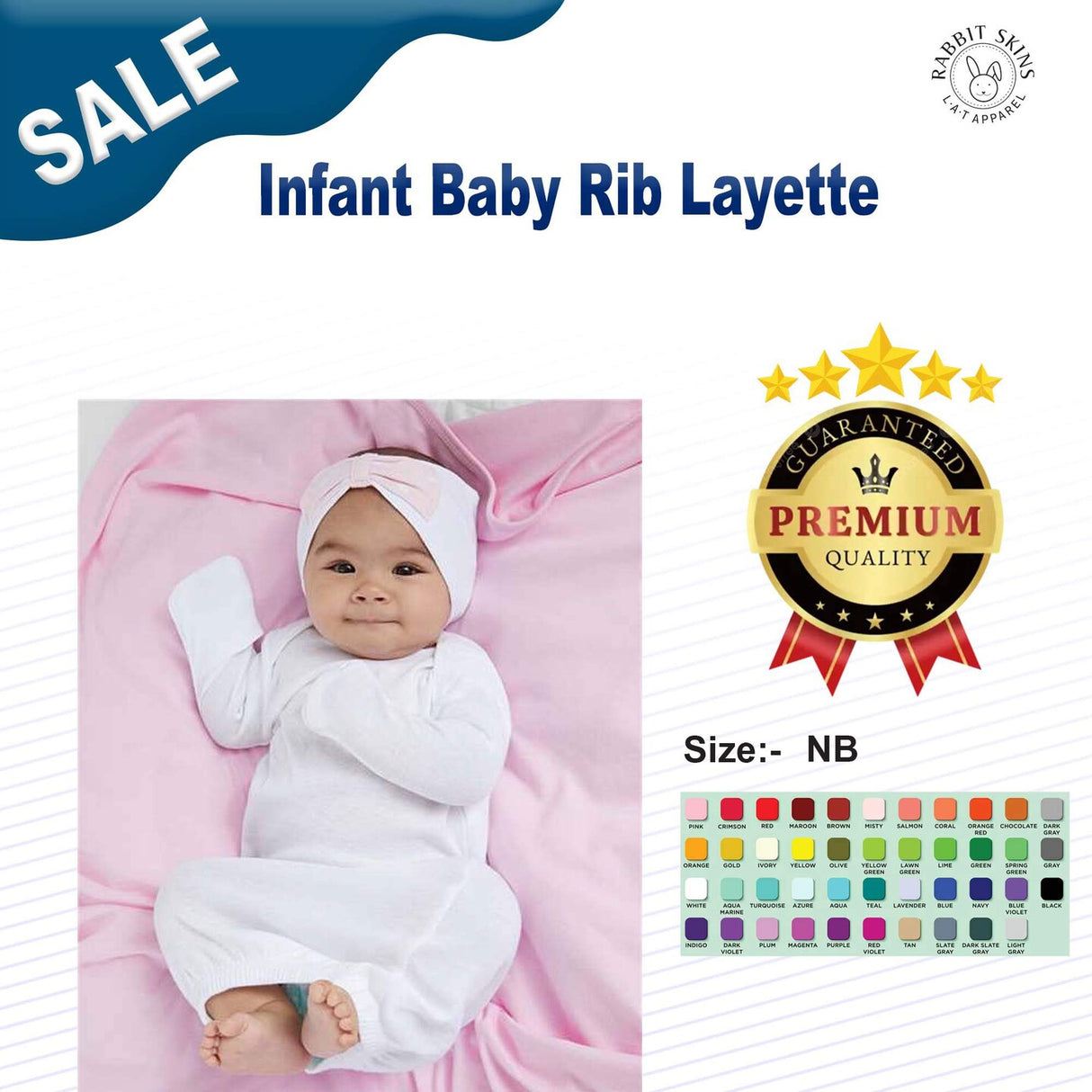 RADYAN® Infant Baby Rib Layette-4406