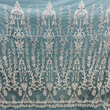 Beaded Lace Fabric on Polyester Net Mesh