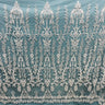 Beaded Lace Fabric on Polyester Net Mesh