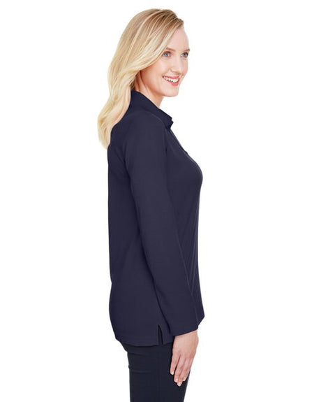 Devon & Jones® CrownLux Performance Ladies' Plaited Long Sleeve Polo