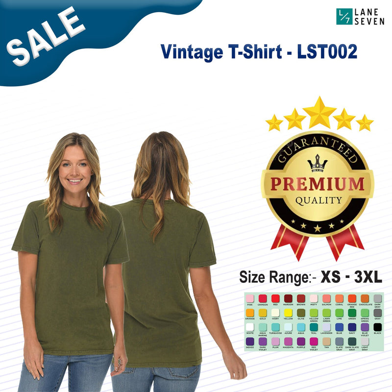 Lane Seven® Crewneck Short Sleeve Vintage T-Shirt