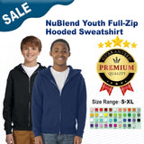 JERZEES® NuBlend Youth Full-Zip Hooded Sweatshirt